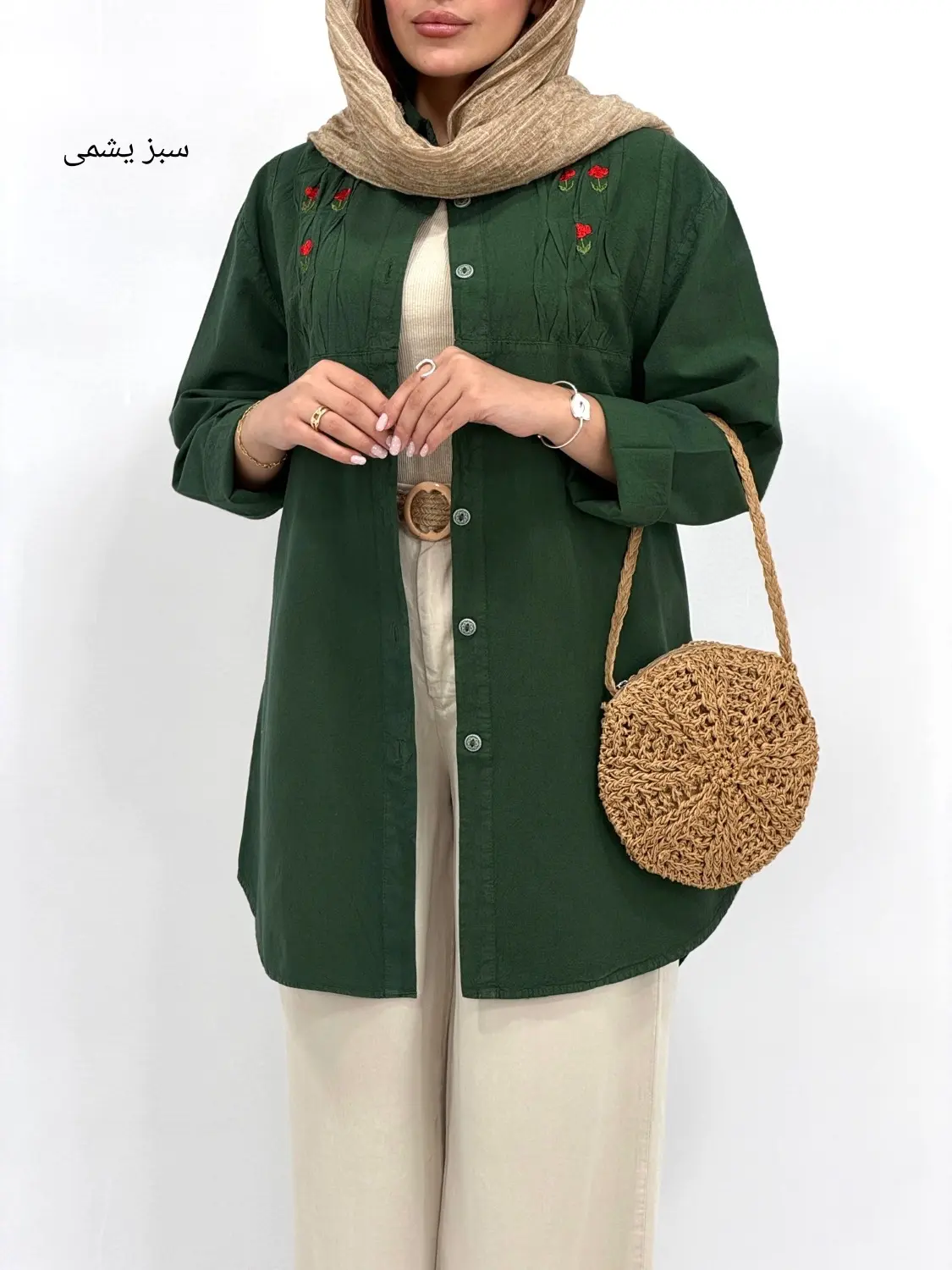 مانتو لینن گلدوزی ملیکا